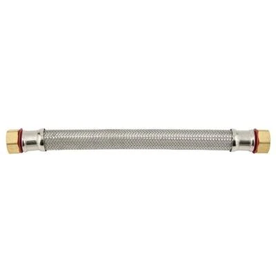 3/4 In. X 3/4 In. X 12 In. Braided Stainless Steel Water Heater Supply Line - Lead Free