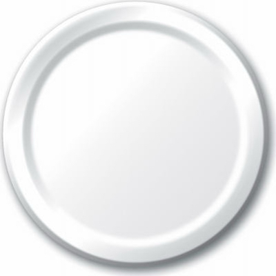 White Paper Plates, 9 Inch Diameter, Pack of 24 Count