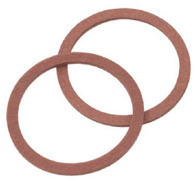 2-Pack .92 O.D. x .84 I.D. x .06-Inch Red Pressed Fiber Cap Thread Gasket