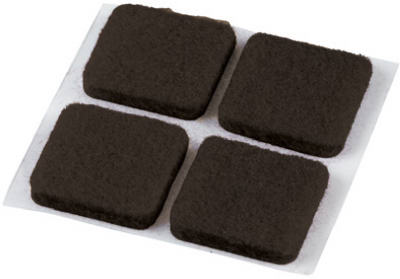 Furniture Pads, Self-Adhesive, Brown Felt, Round, 1-In., 4-Pk.