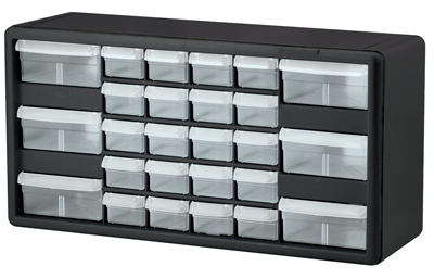 Small Parts Storage Cabinet With 26 Drawers For Organizing Hardware And Tools