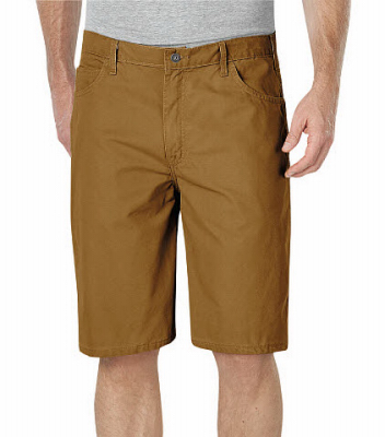 Men's Relaxed Fit Carpenter Shorts, Sanded Duck Fabric, Brown Duck, Size 32x11 Inseam