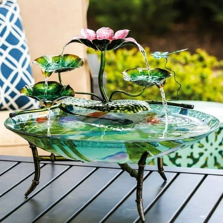 BIRDBATH FOUNTAIN - DRAGONFLY AT