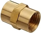 Brass Pipe Fitting Coupling 1/8 Inch X 1/8 Inch Female Pipe