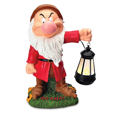 Grumpy Garden Statue With Solar Lantern, 16-inch, Disney Model 4092