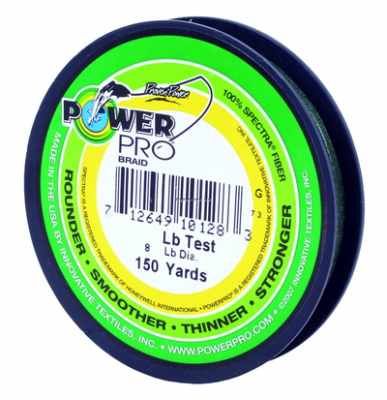 Green Braided Fishing Line, 15 Pound Test Strength, 150 Yard Length
