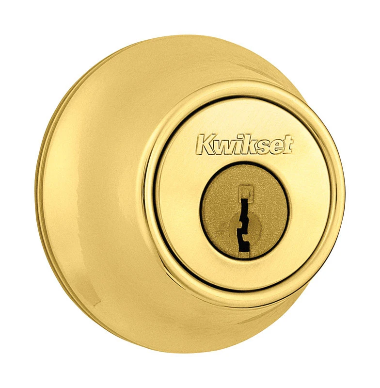 600 Series Polished Brass Single Cylinder Deadbolt - Model 96600-496