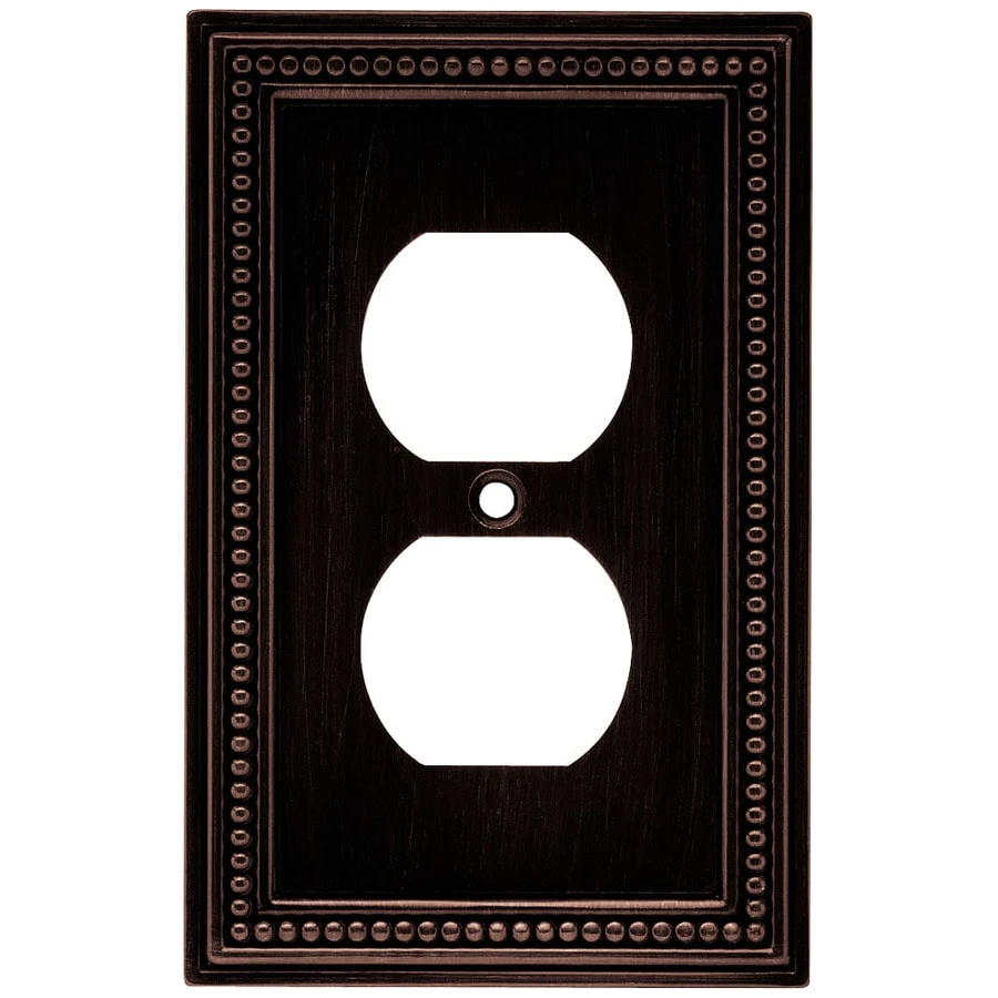 Beaded 1-gang Venetian Bronze Single Duplex Wall Plate Model 64410
