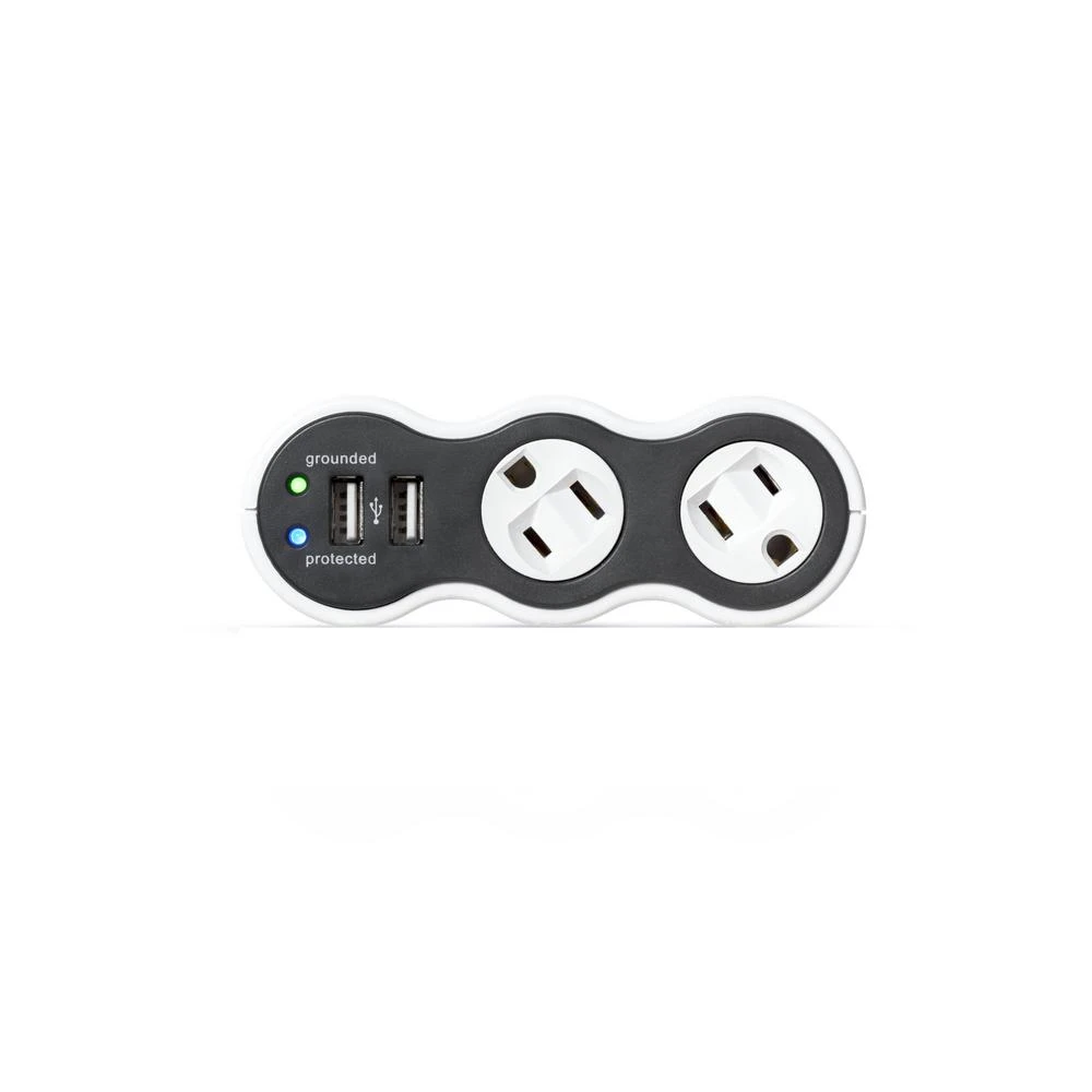 Mini 4-outlet Surge Protector With 2.1 Amp Usb Charging Port
