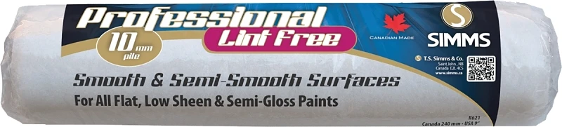 Lint-free Roller Cover 9.5 Inch With 3/8 Inch Nap For Smooth Surfaces