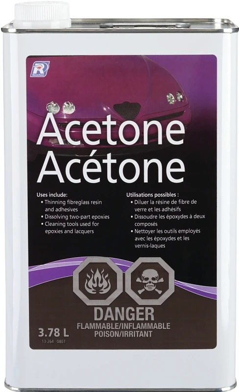 3.78l Acetone Thinner, Cleaner, And Remover For Fiberglass And Epoxy