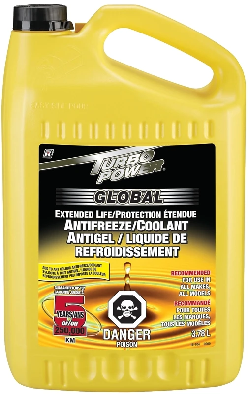 16-104 Extended Life Coolant, 3.78 Liters, Pale Yellow For All Vehicles