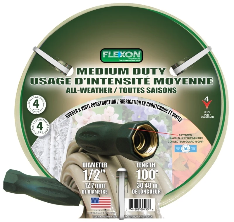100 Ft Vinyl Garden Hose, 1/2 In Diameter, Beige Color