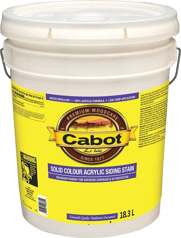 Cabot Solid Color Siding Stain, 18.9l, Water Based, Neutral Base, Self-priming