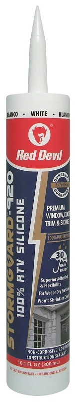 Stormguard 920 100% Silicone Sealant, White, 10.1 Ounce Tube For Windows And Doors