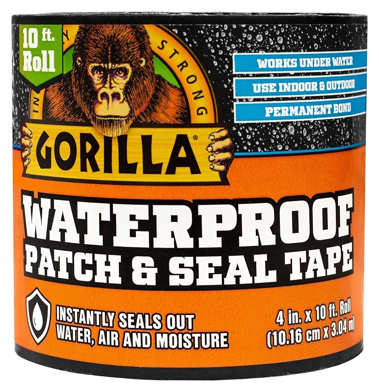 Waterproof Patch And Seal Tape, 4 Inch X 3 M, Black