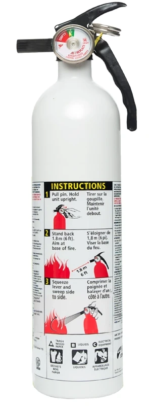 1-a:10-b:c Multi-purpose White Fire Extinguisher With Pressure Gauge