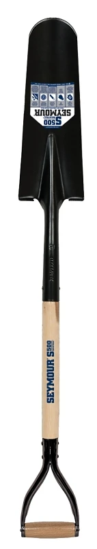 49348 Drain Spade Shovel, 6 In W Steel Blade, Hardwood D-shaped Handle, 30 In L