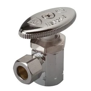 M-line Angled Shut-off Valve 3/8 X 3/8 Inch Chrome Plated Brass
