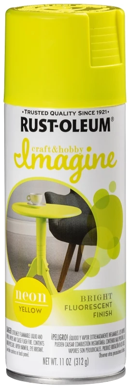Neon Yellow Spray Paint 11 Ounce - Black Light Reactive Finish