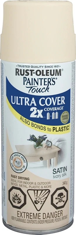 Paint Spray Satin Ivory Silk 340g - Any-angle Comfort Tip