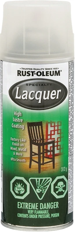 Clear Gloss Lacquer Spray 312 Grams For Wood, Metal, And More