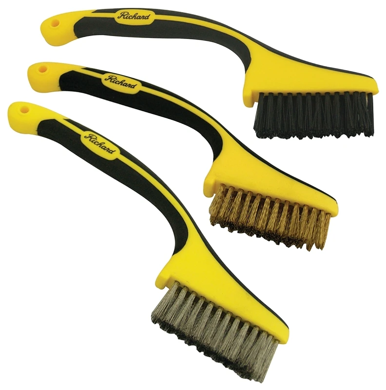 Mini Wire Brush Kit - 7 Inch With Brass, Polypropylene, And Stainless Steel Brushes