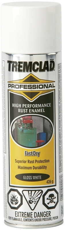 Tremclad Professional Gloss White Paint Spray 426g - Rust Protection & Coverage