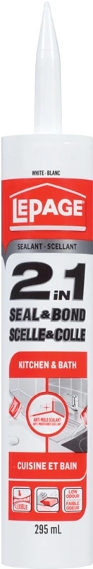 2 In 1 Seal & Bond Kitchen And Bath Adhesive Sealant 295ml White