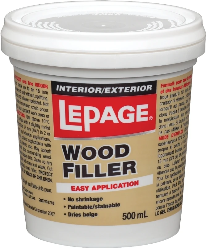 Interior/exterior Wood Filler 500g For Cracks, Holes, And Surface Imperfections