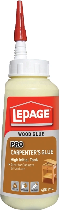 Pro Carpenter's Glue 400ml - High Tack Polyvinyl Acetate Adhesive For Woodworking