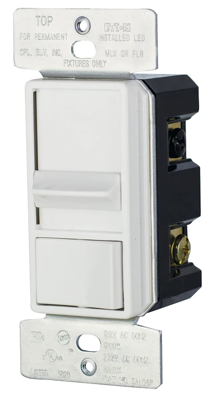 Cooper Wiring Slide Dimmer Switch, 120v, 600w, 2 Pack, White