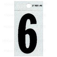 2 Inch To 6 Inch Straight Black Reflective Numbers For Addressing And Signage