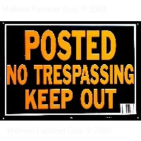 10 X 14 Aluminum No Trespassing Keep Out Sign - Durable Outdoor Warning