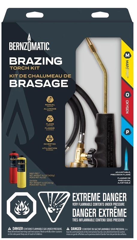 Precision Flame Brazing Torch Kit With Map-pro And Oxygen Cylinders