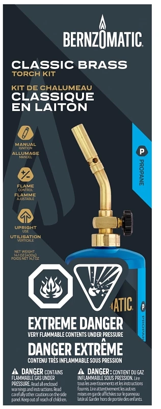 Classic Brass Torch Kit With 14.1 Oz Propane Cylinder - Model Ul100 Can
