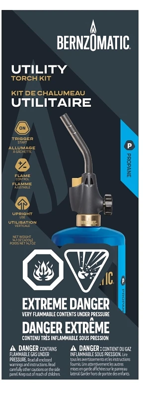 Utility Torch Kit With Propane Cylinder And Trigger Start Ignition