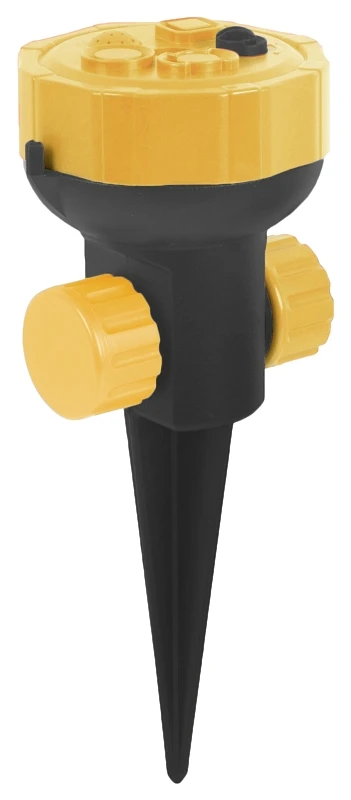 9403 Lawn Sprinkler With Spike - High-impact Plastic, 5 Spray Patterns