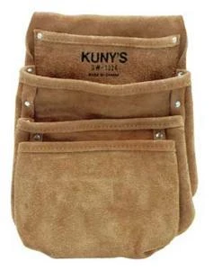 3 Inch Drywall Pouch With 4 Pockets - Beige Leather
