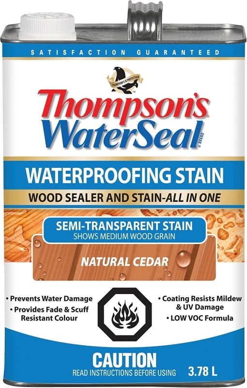 Waterseal Natural Cedar Exterior Wood Stain And Sealer 3.78 Liters