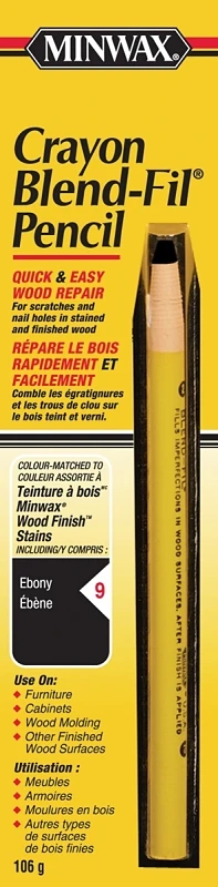 Blend-fil Ebony Wood Filler Pencil For Touch-ups And Repairs