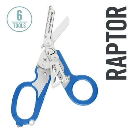 Raptor Emergency Response Shears With Strap Cutter, Glass Breaker, Blue, Utility Holster