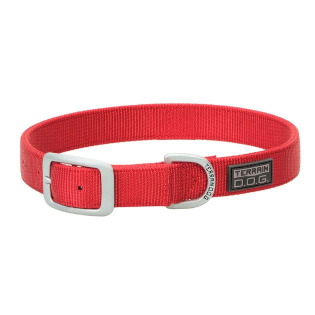 Terrain D.o.g. Double Ply Nylon Dog Collar, Red, 1 Inch X 19 Inches