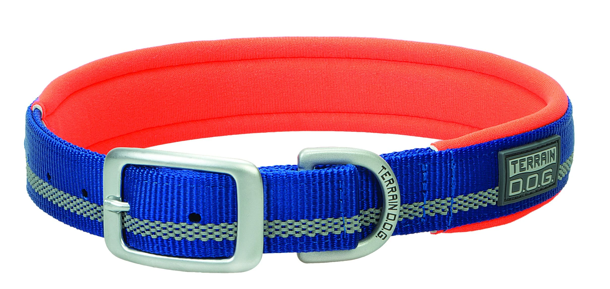 Terrain Reflective Neoprene Lined Dog Collar 19" Blue/orange