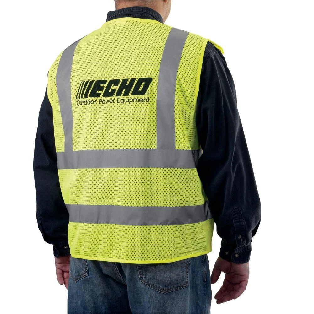 Hi-visibility Neon Yellow Safety Vest Xl With Reflective Strips And Tear-away Panels