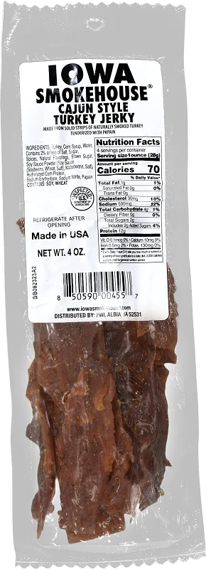 Is-t4o Original Turkey Jerky, 4 Ounce Pack Of Tender Cuts