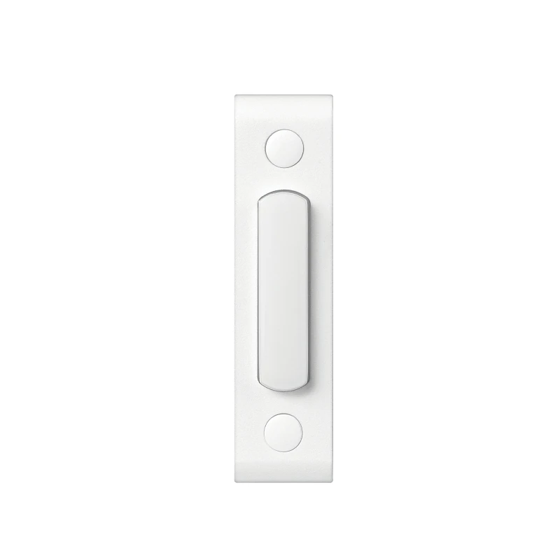 Wired Push Button Doorbell With Lighted Hammered White Finish, 1" X 0.625" X 3.625"