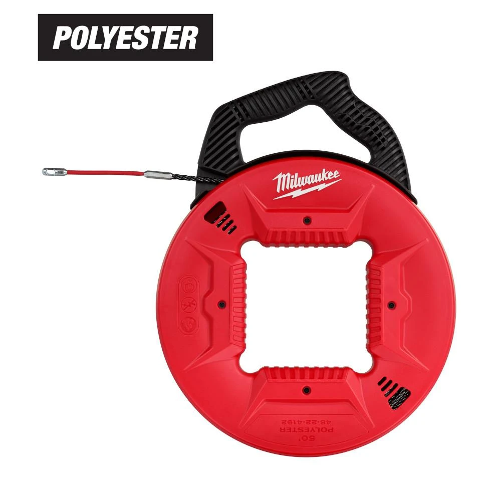50 Ft. Polyester Fish Tape With Flexible Metal Leader For Electrical Wiring