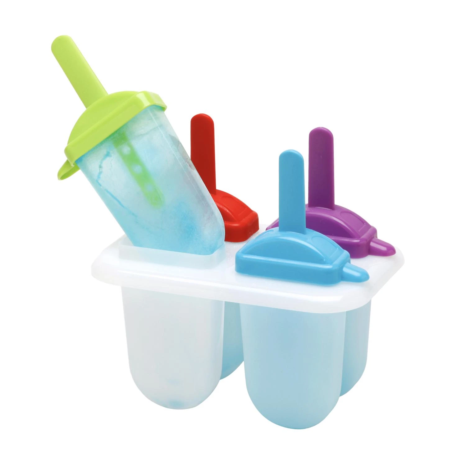 Sip A Pop Assorted Polypropylene Ice Mold - 4 Pack Reusable Ice Pop Molds