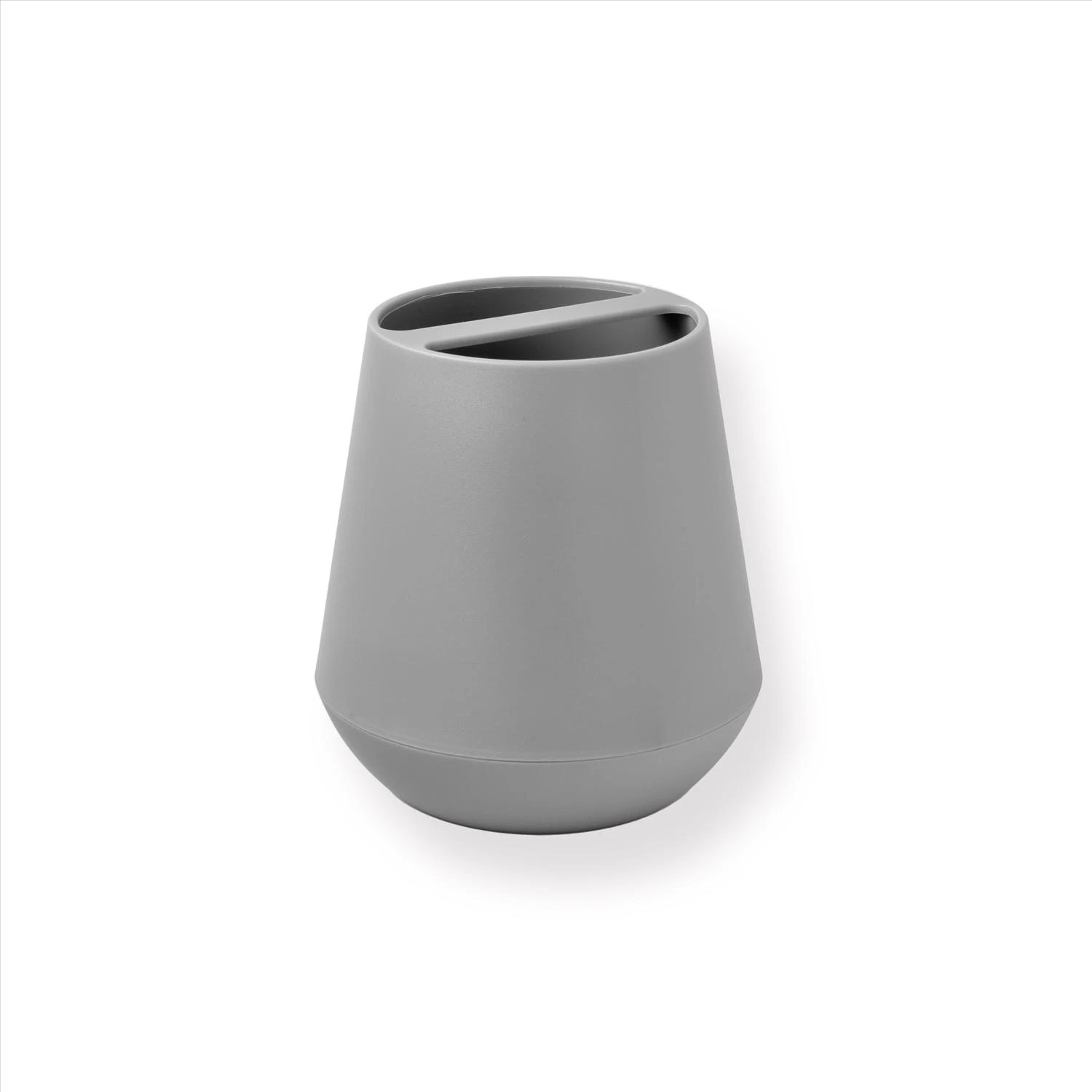 Belize Gray Plastic Toothbrush Holder - Compact Bathroom Accessory